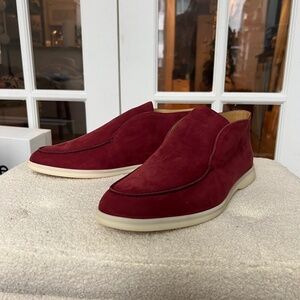 Loro Piana Open Walk Loafers in burgandy